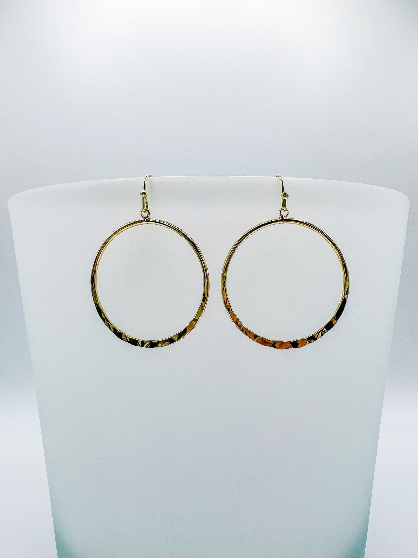 Gold Hammered Hoop Earrings