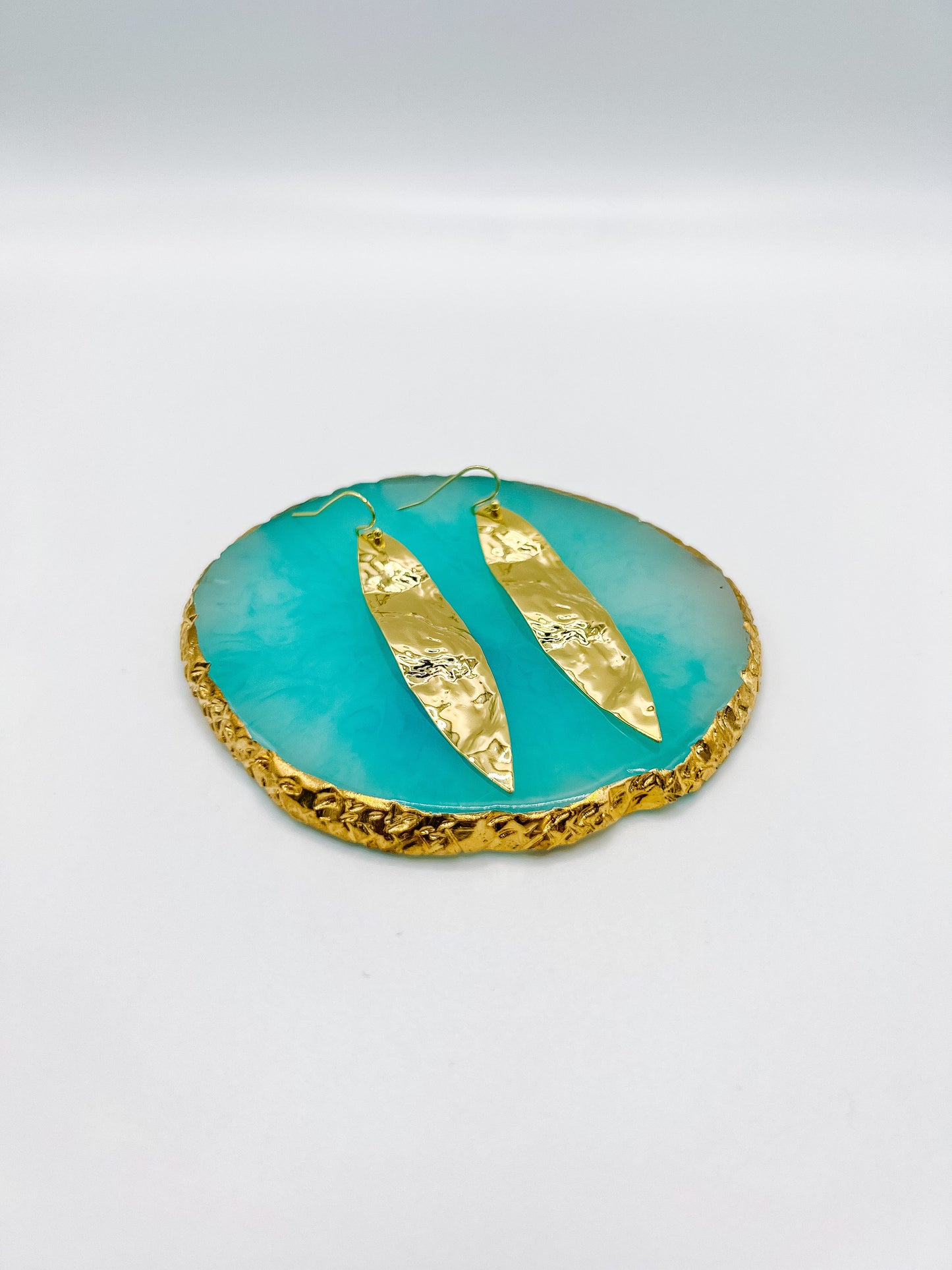 Hammered gold leaf earrings