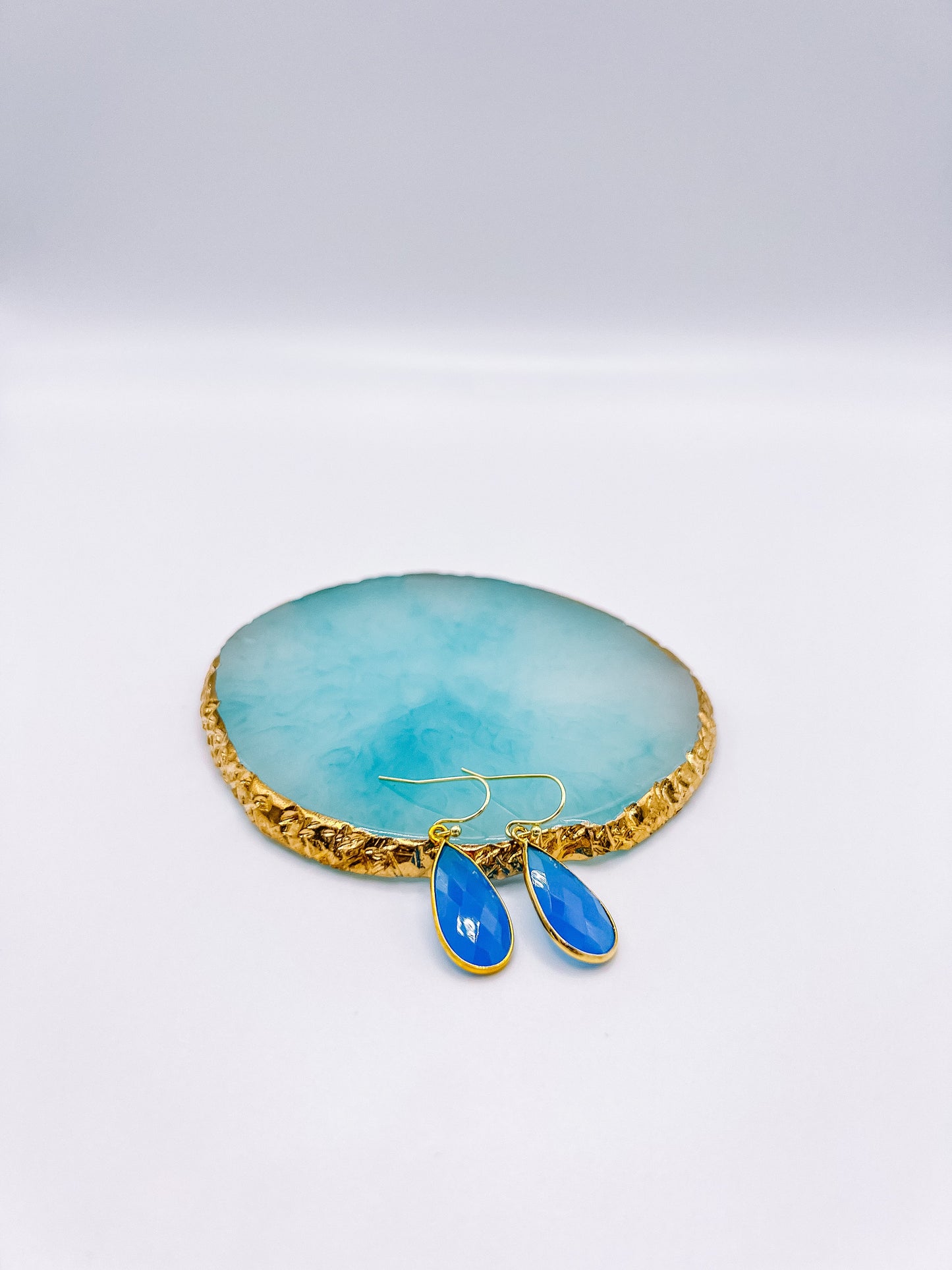 Blue Chalcedony Dangle Earrings