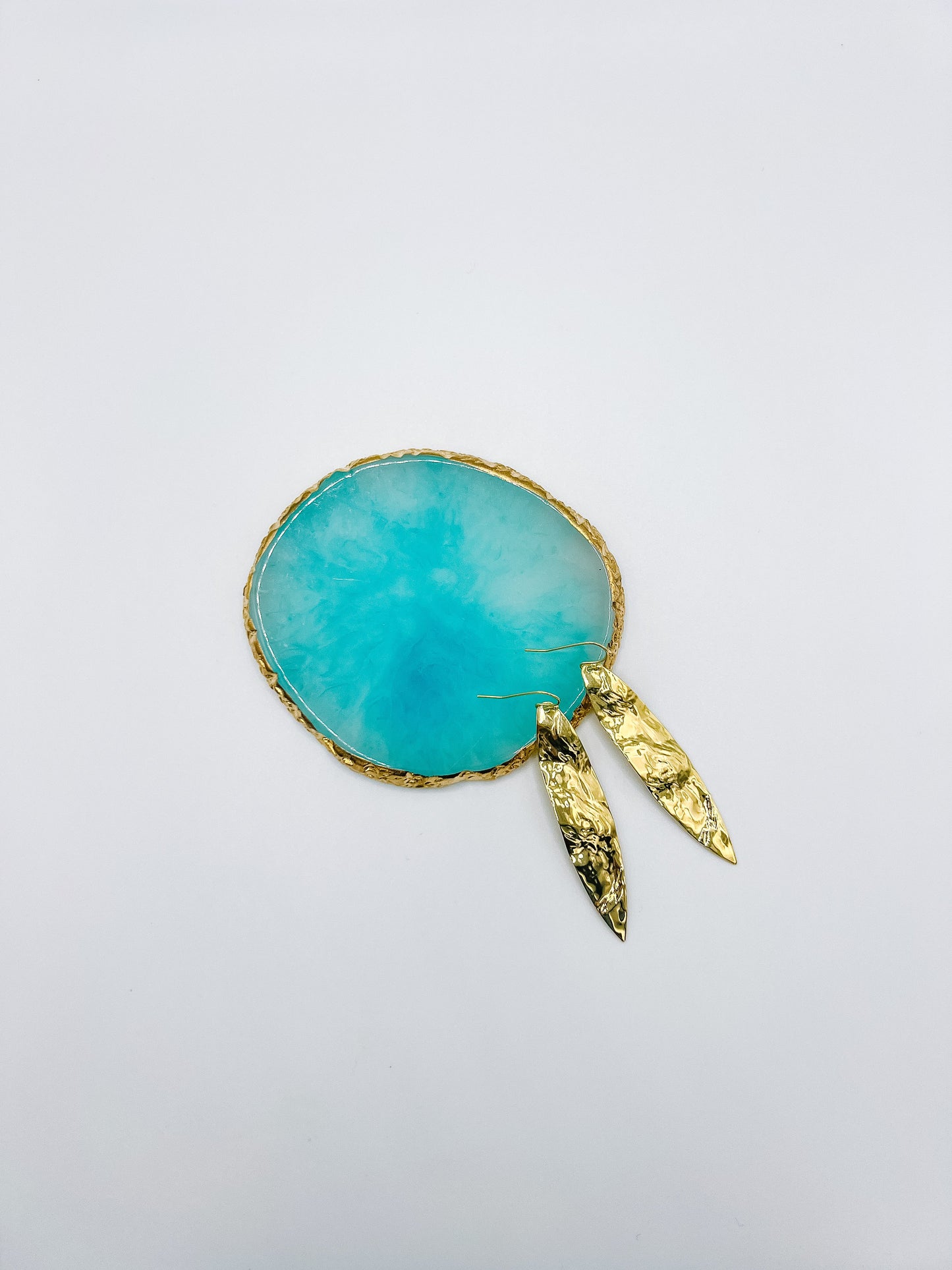 Hammered gold leaf earrings