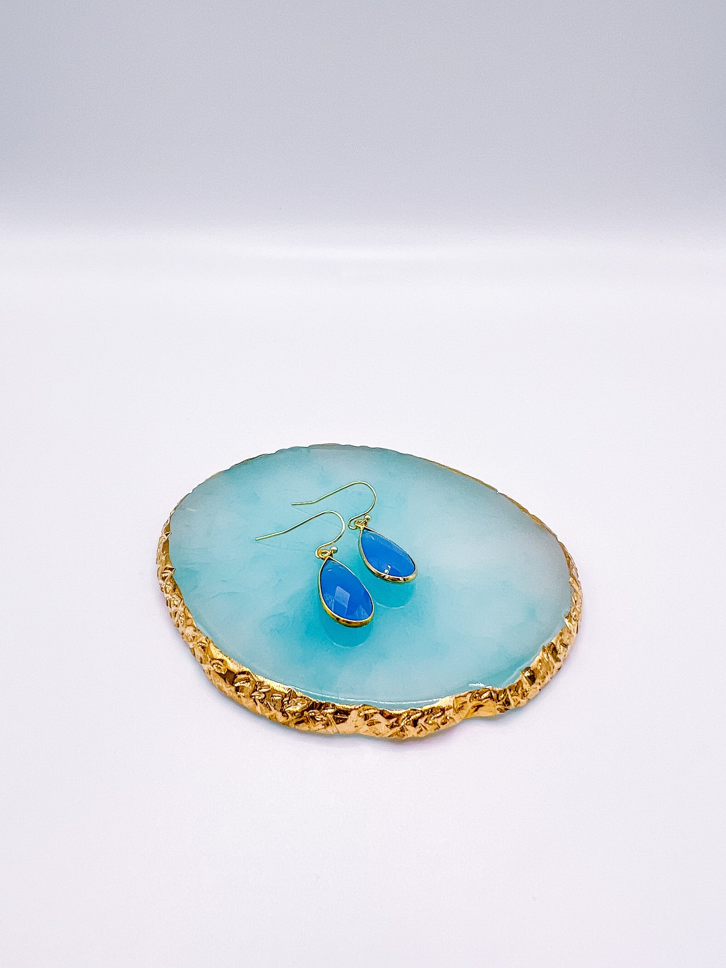 Blue Chalcedony Dangle Earrings