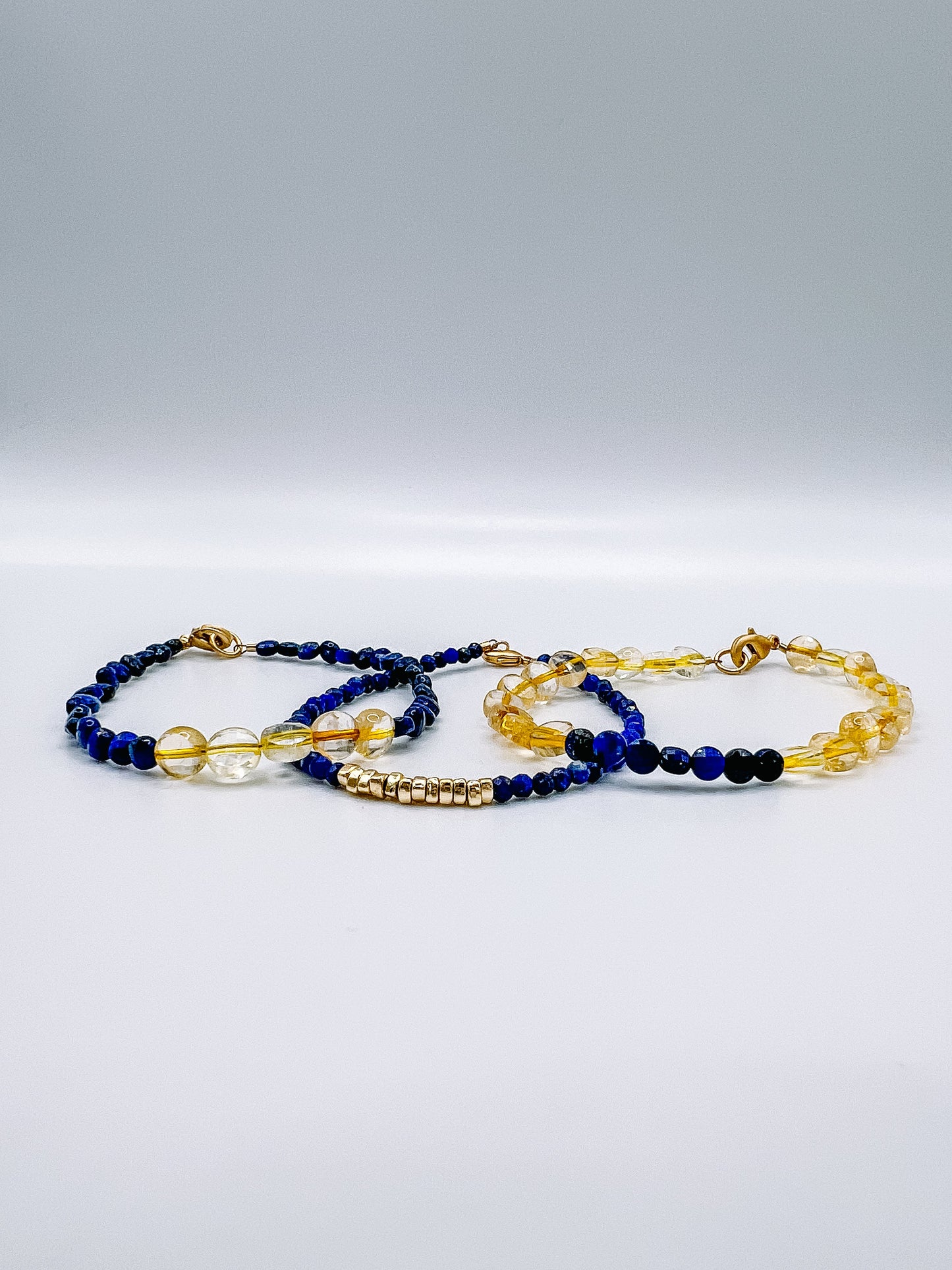 Lapis and Gold Beaded Bracelet