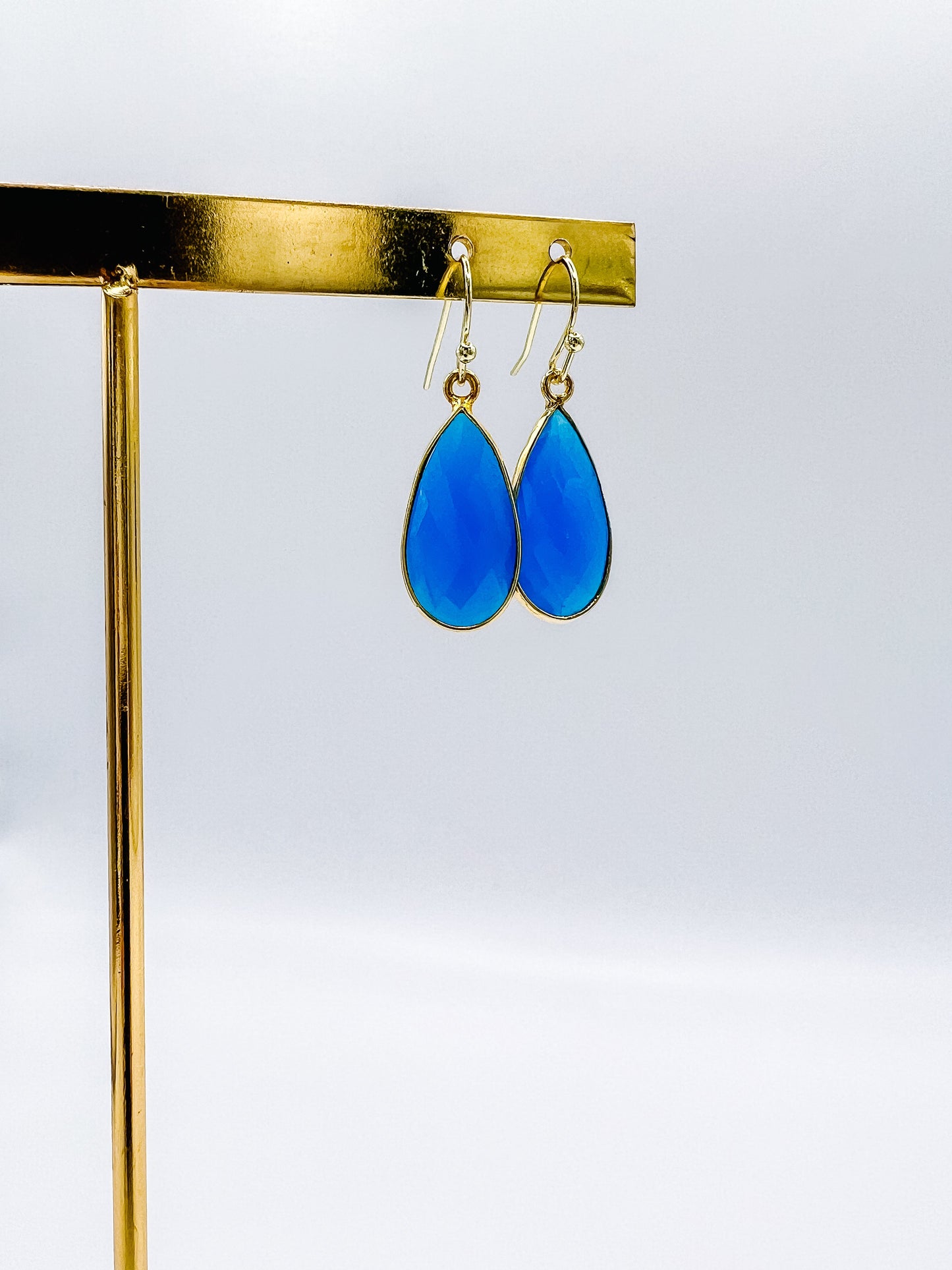 Blue Chalcedony Dangle Earrings