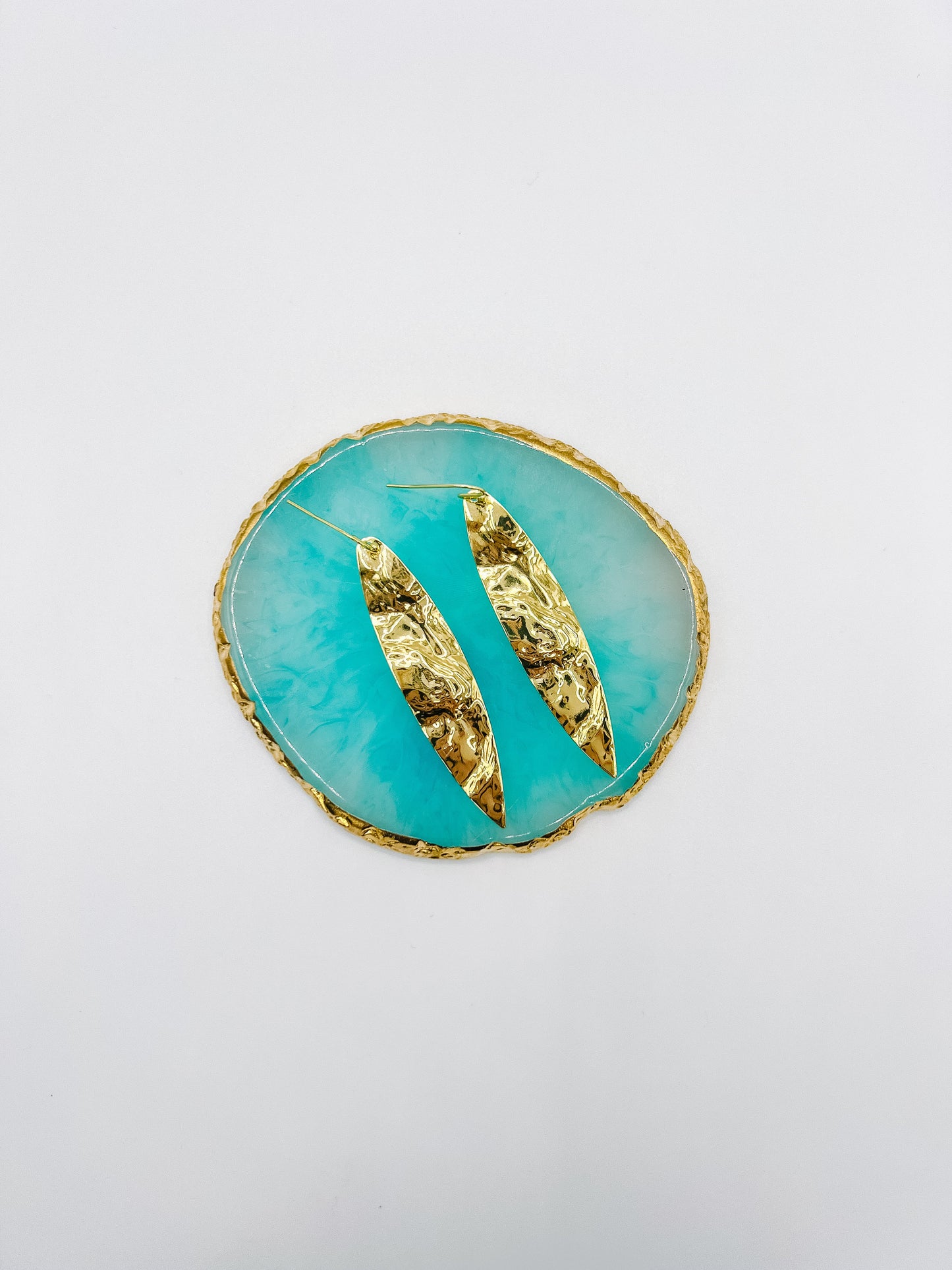 Hammered gold leaf earrings