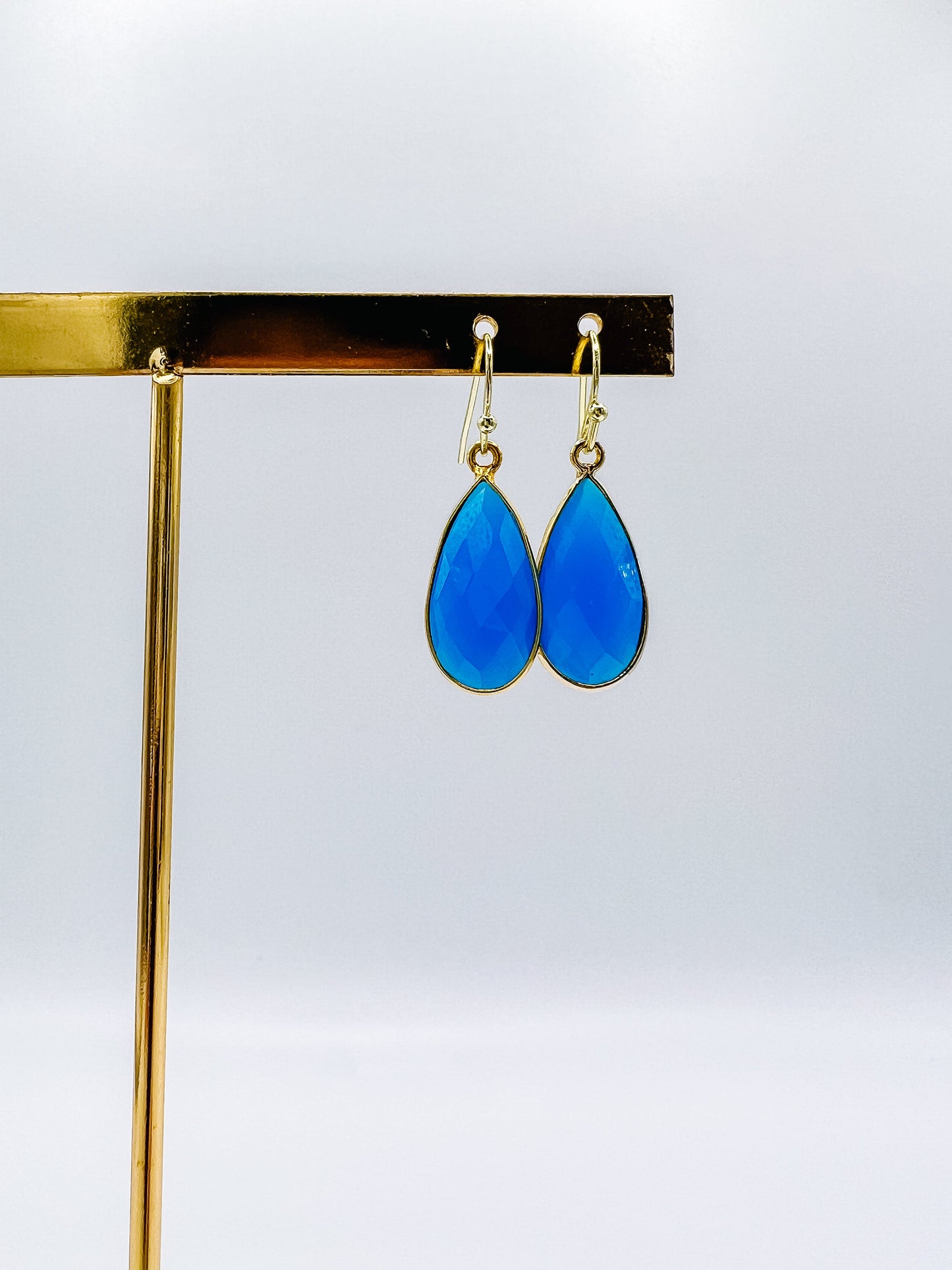 Blue Chalcedony Dangle Earrings