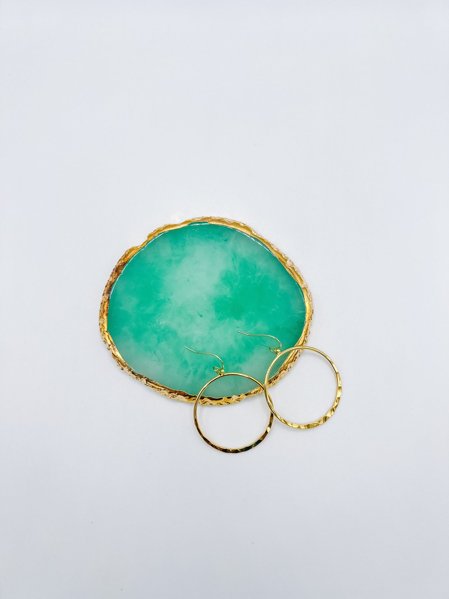 Gold Hammered Hoop Earrings