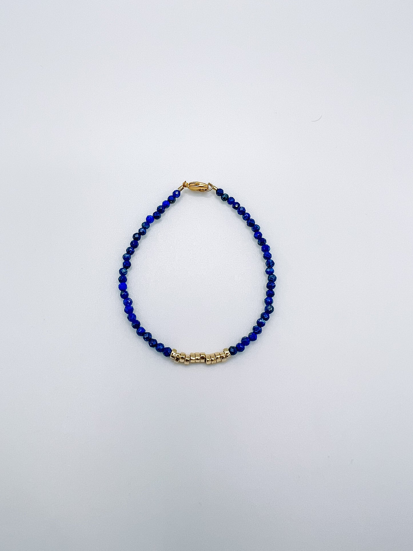 Lapis and Gold Beaded Bracelet