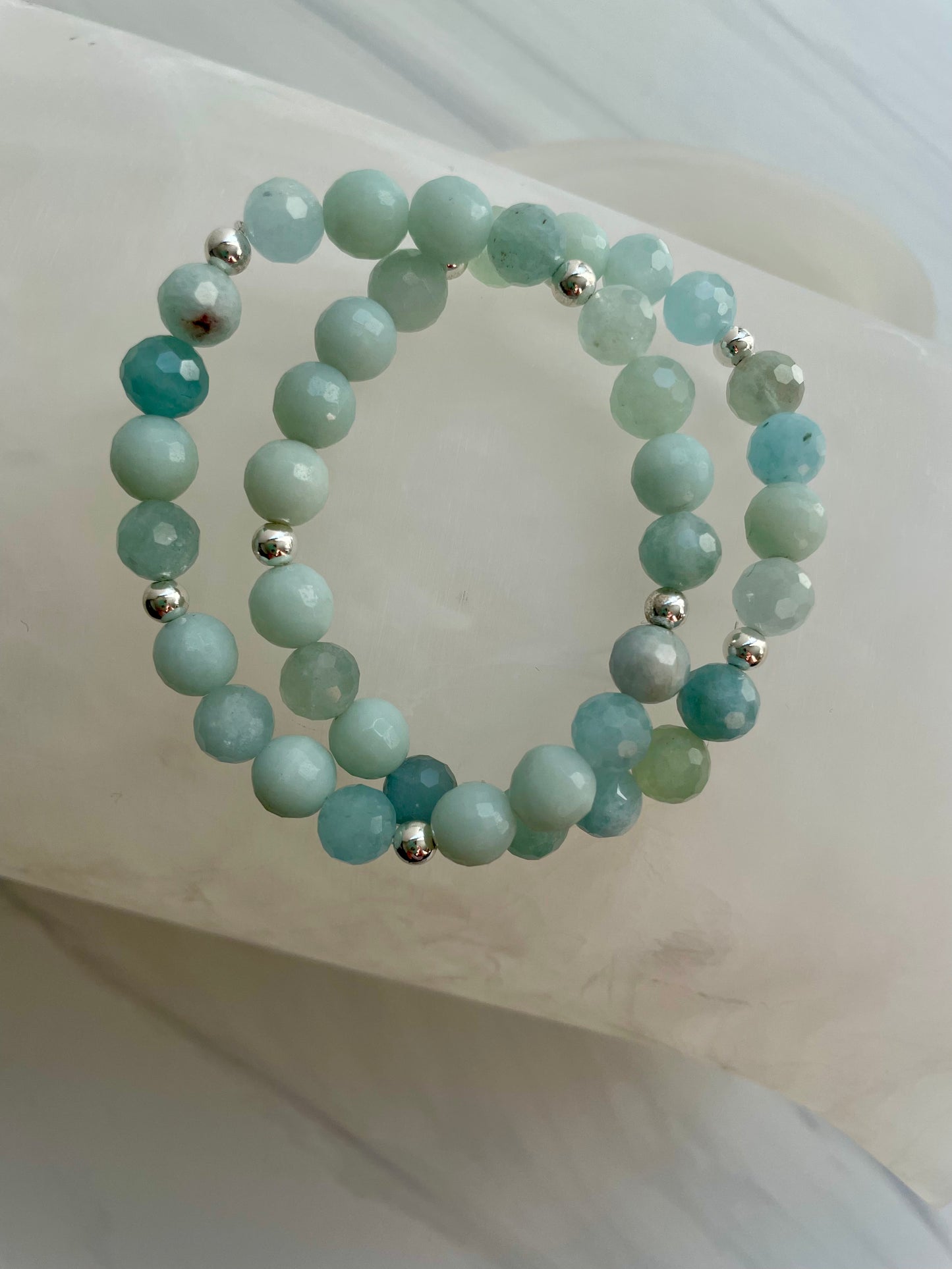 Amazonite and Aquamarine Beaded Bracelet