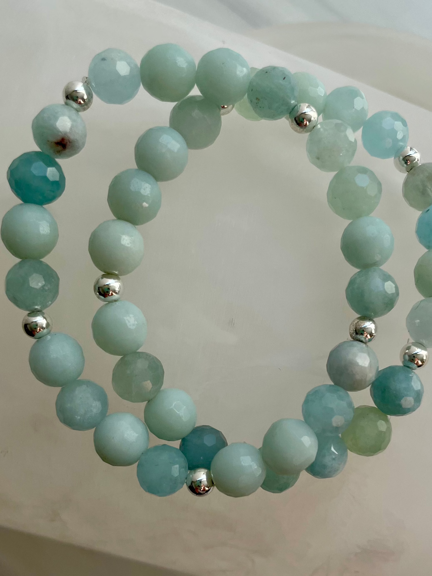 Amazonite and Aquamarine Beaded Bracelet