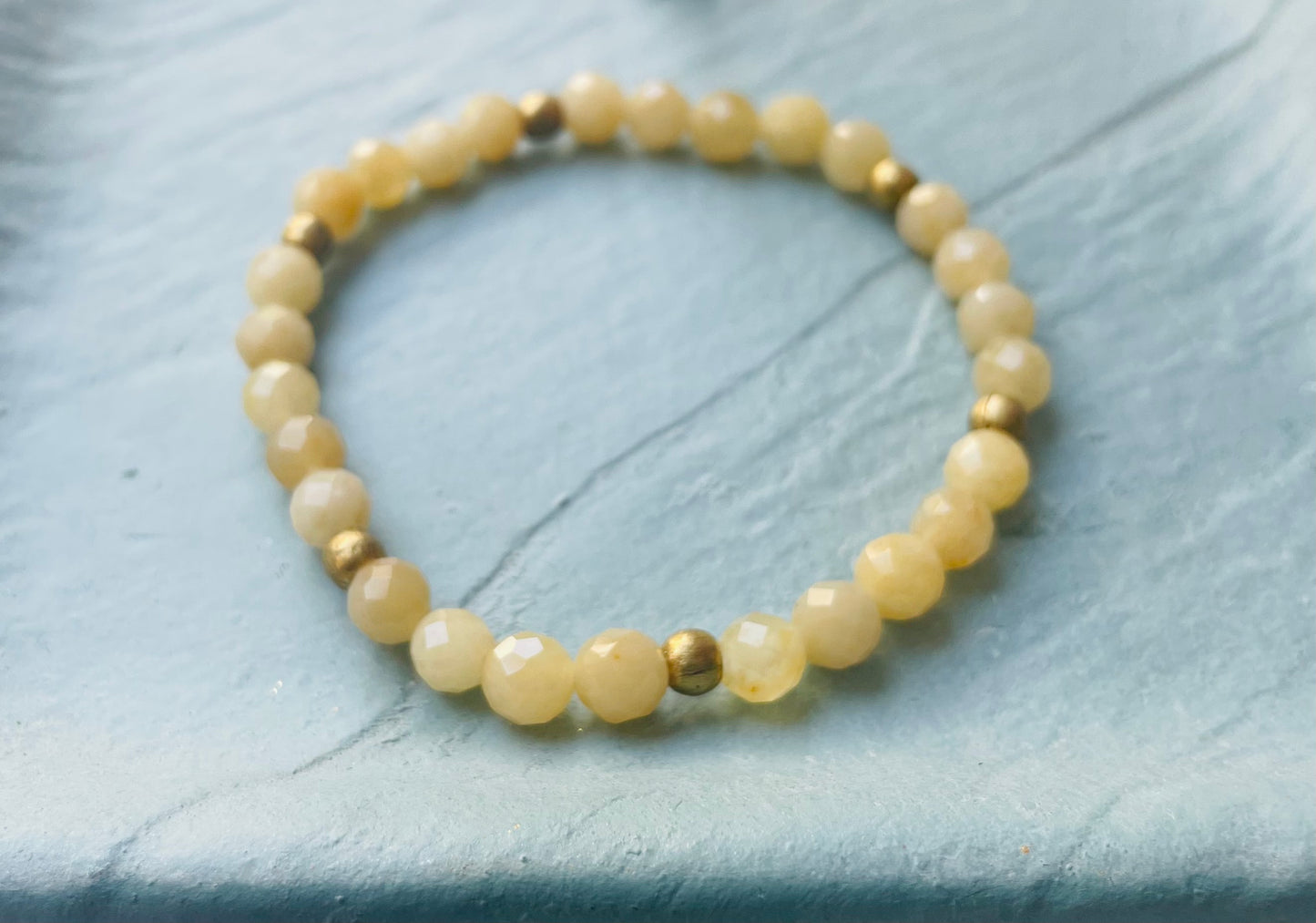 Citrine and Brass Beaded Bracelet