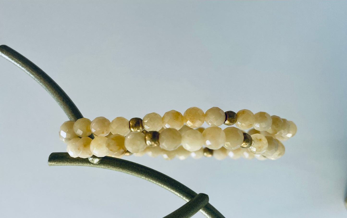 Citrine and Brass Beaded Bracelet