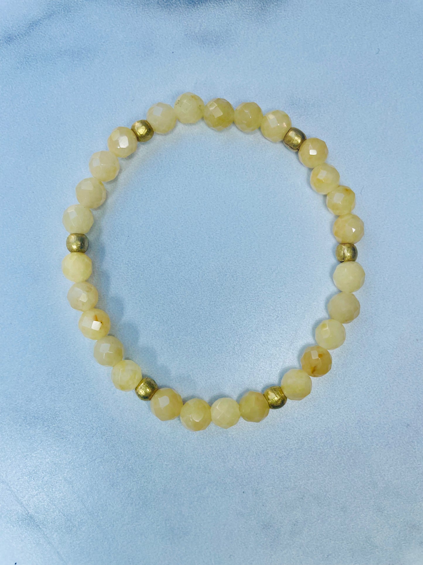 Citrine and Brass Beaded Bracelet