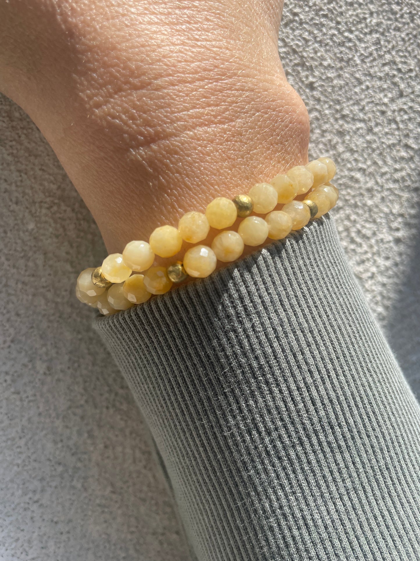 Citrine and Brass Beaded Bracelet