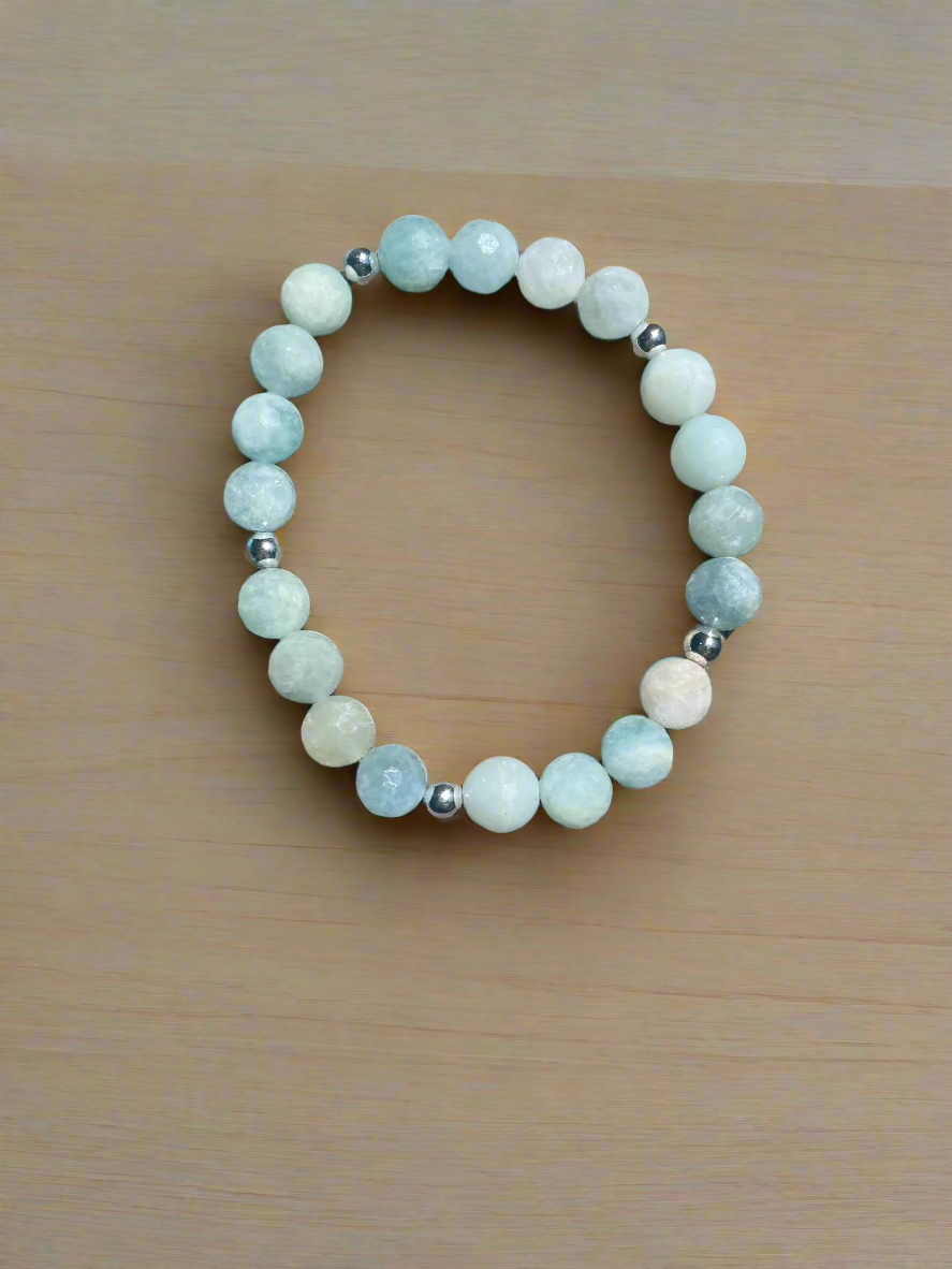 Amazonite and Aquamarine Beaded Bracelet