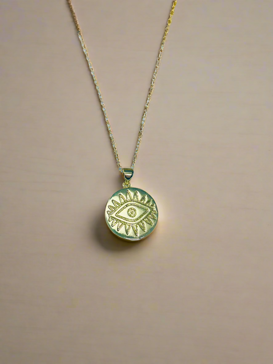 Sunburst Evil Eye Pendant Necklace
