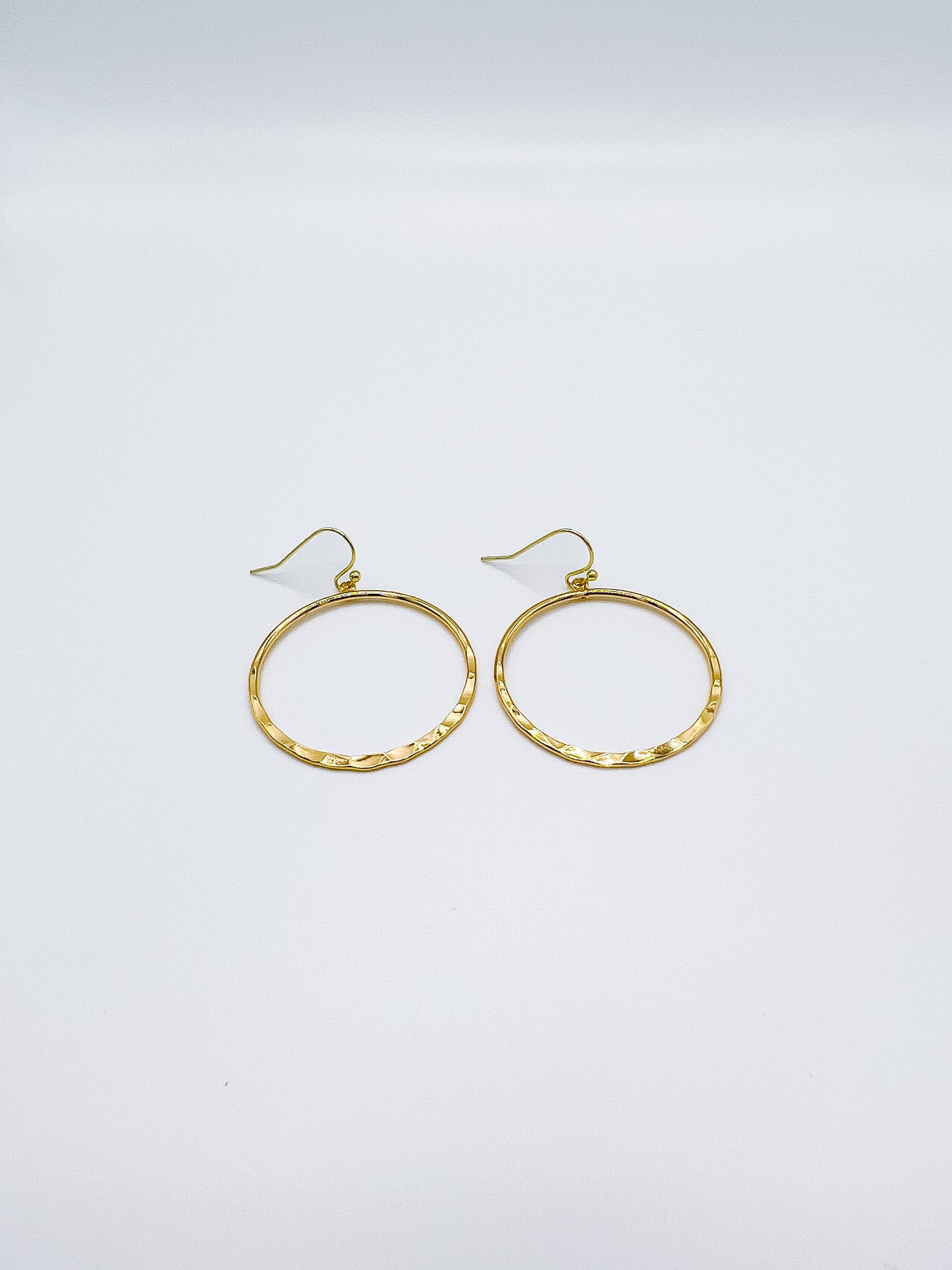 Gold Hammered Hoop Earrings