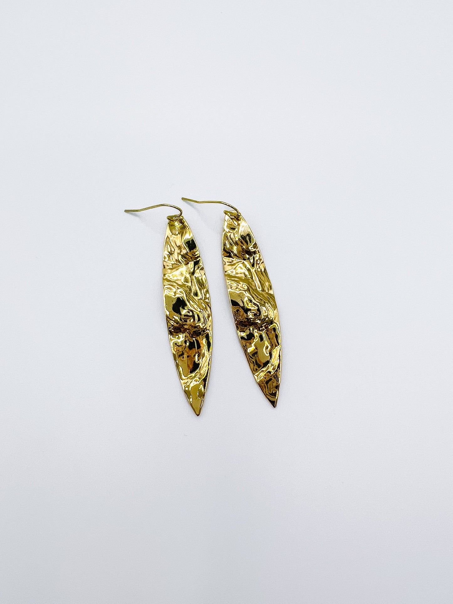 Hammered gold leaf earrings