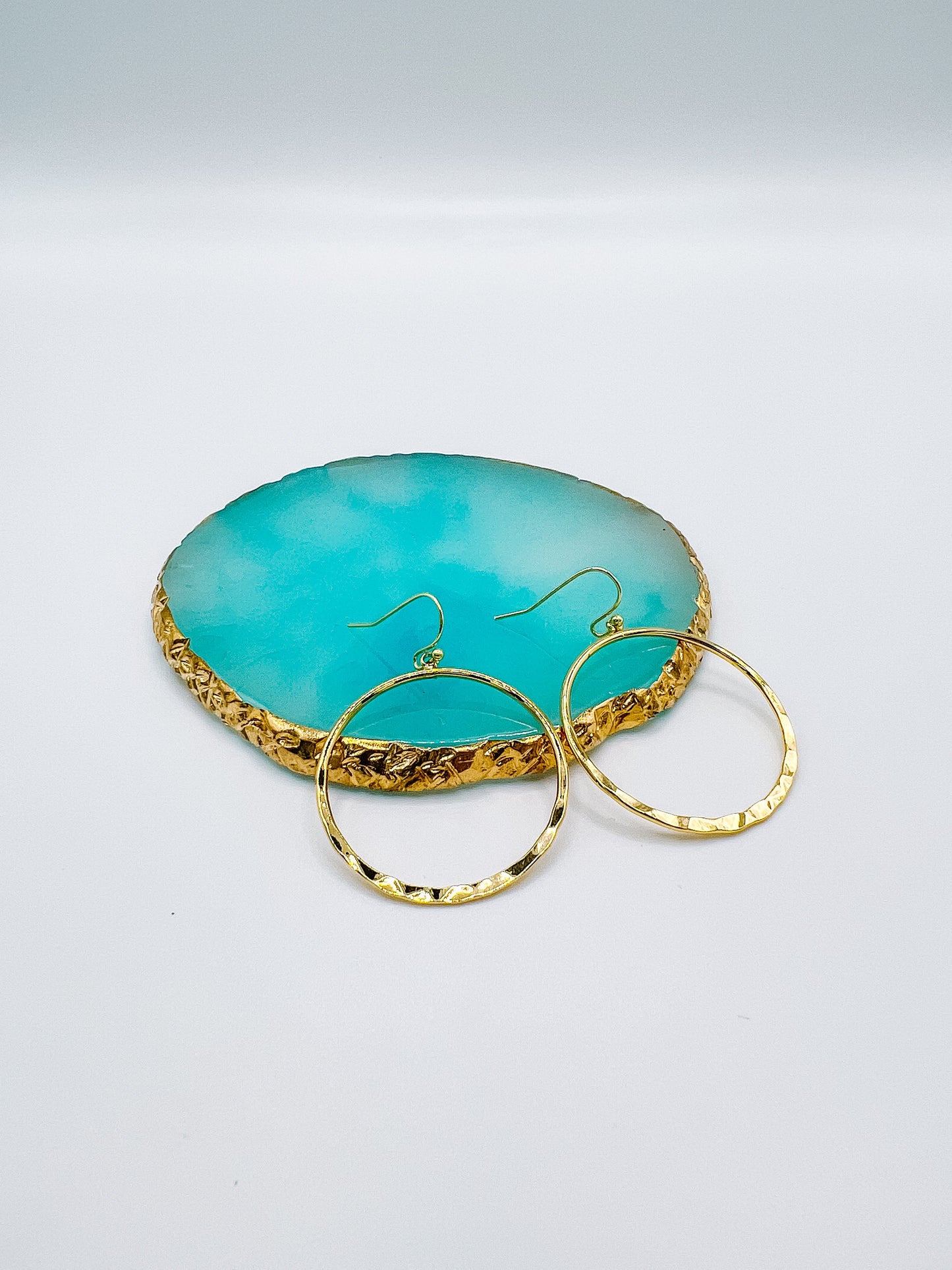 Gold Hammered Hoop Earrings