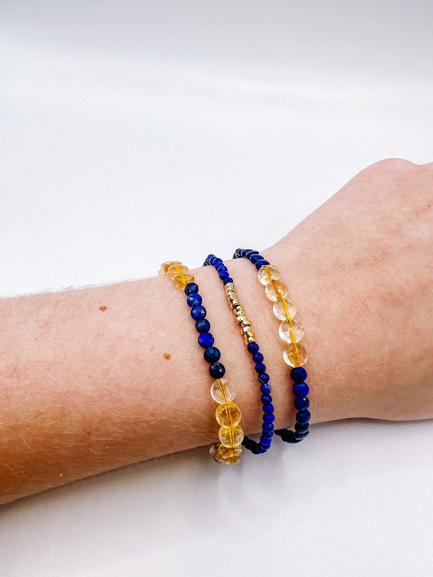 Lapis and Gold Beaded Bracelet