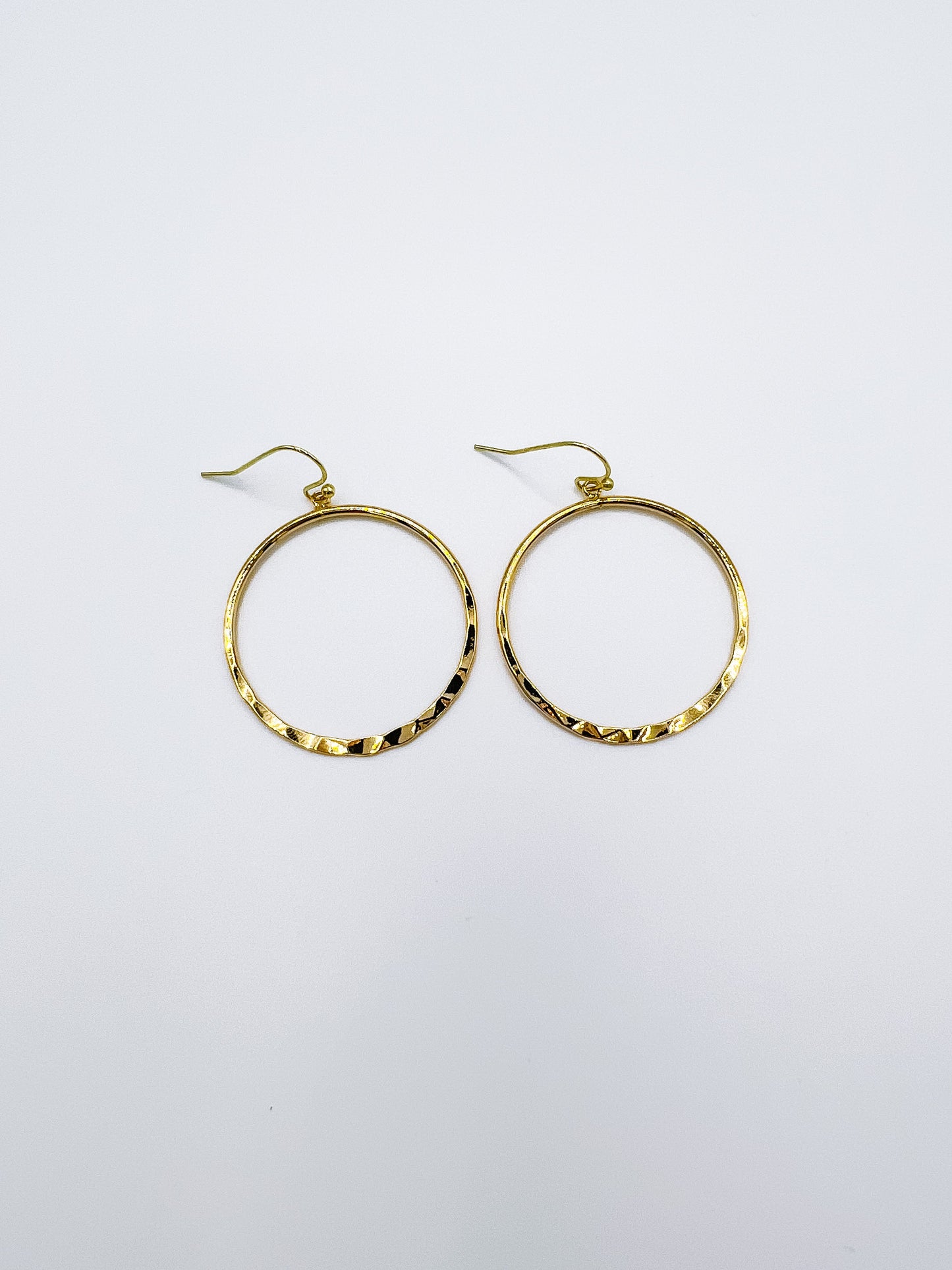 Gold Hammered Hoop Earrings