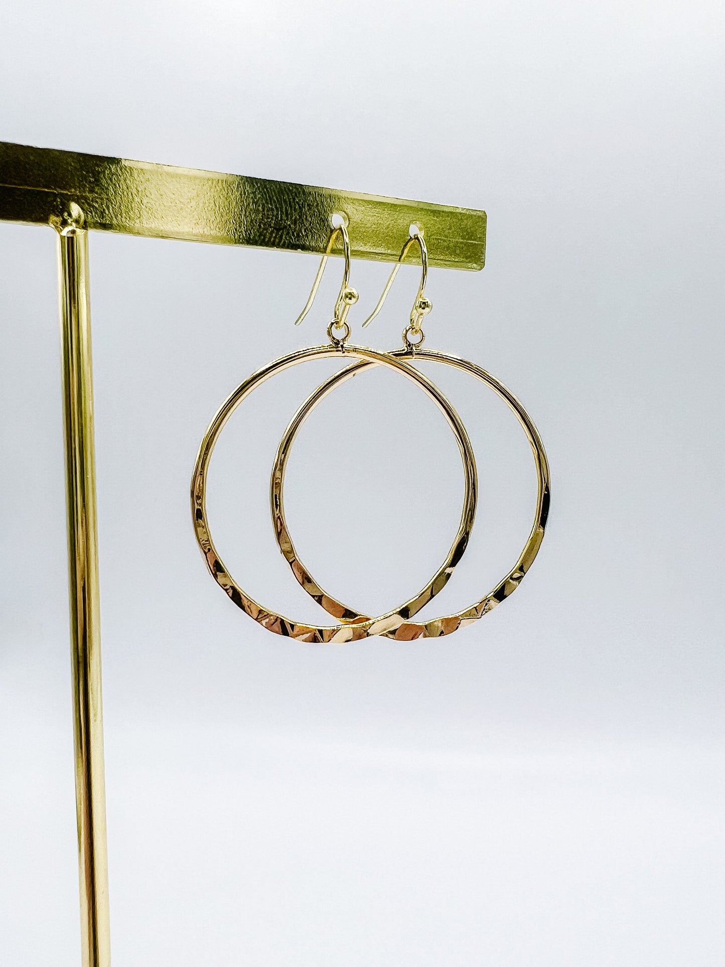 Gold Hammered Hoop Earrings
