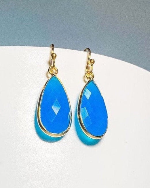 Blue Chalcedony Dangle Earrings