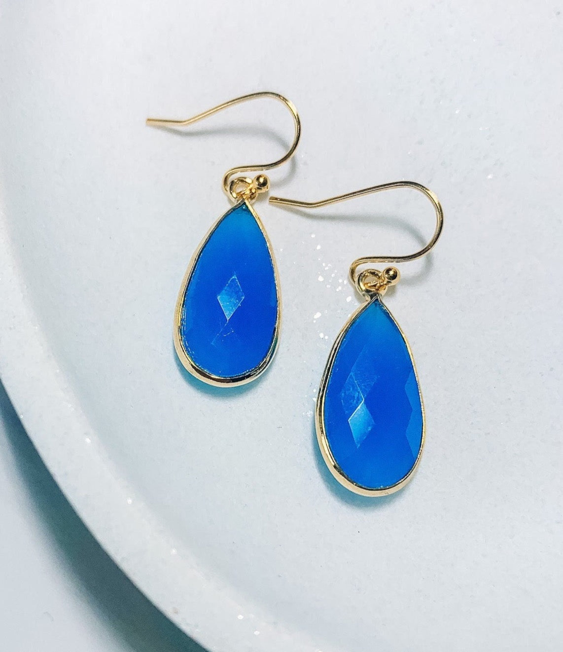 Blue Chalcedony Dangle Earrings