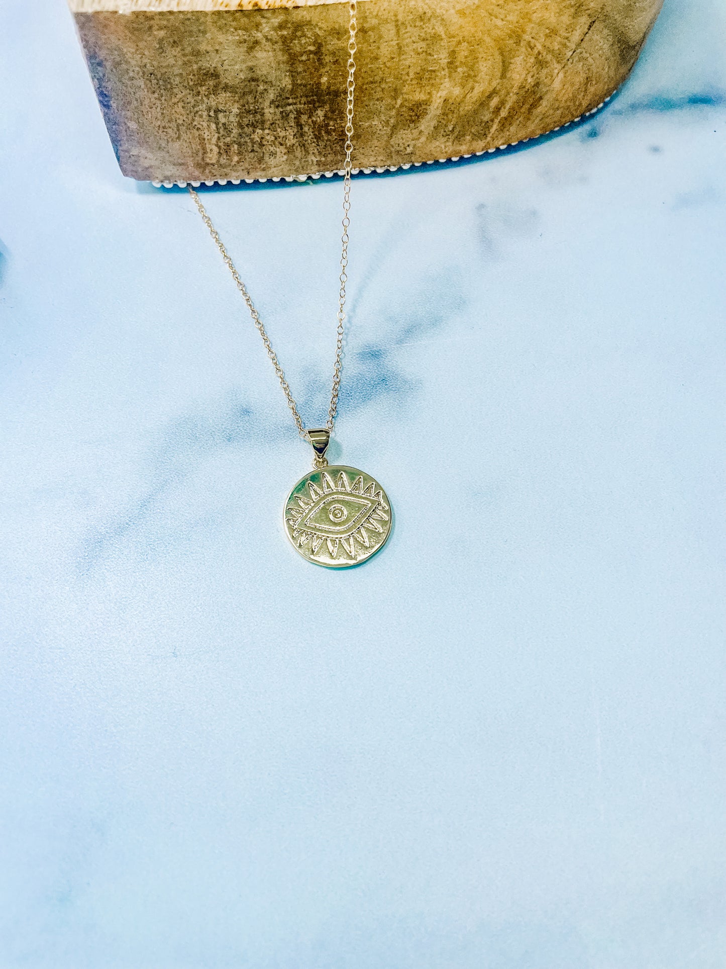 Sunburst Evil Eye Pendant Necklace