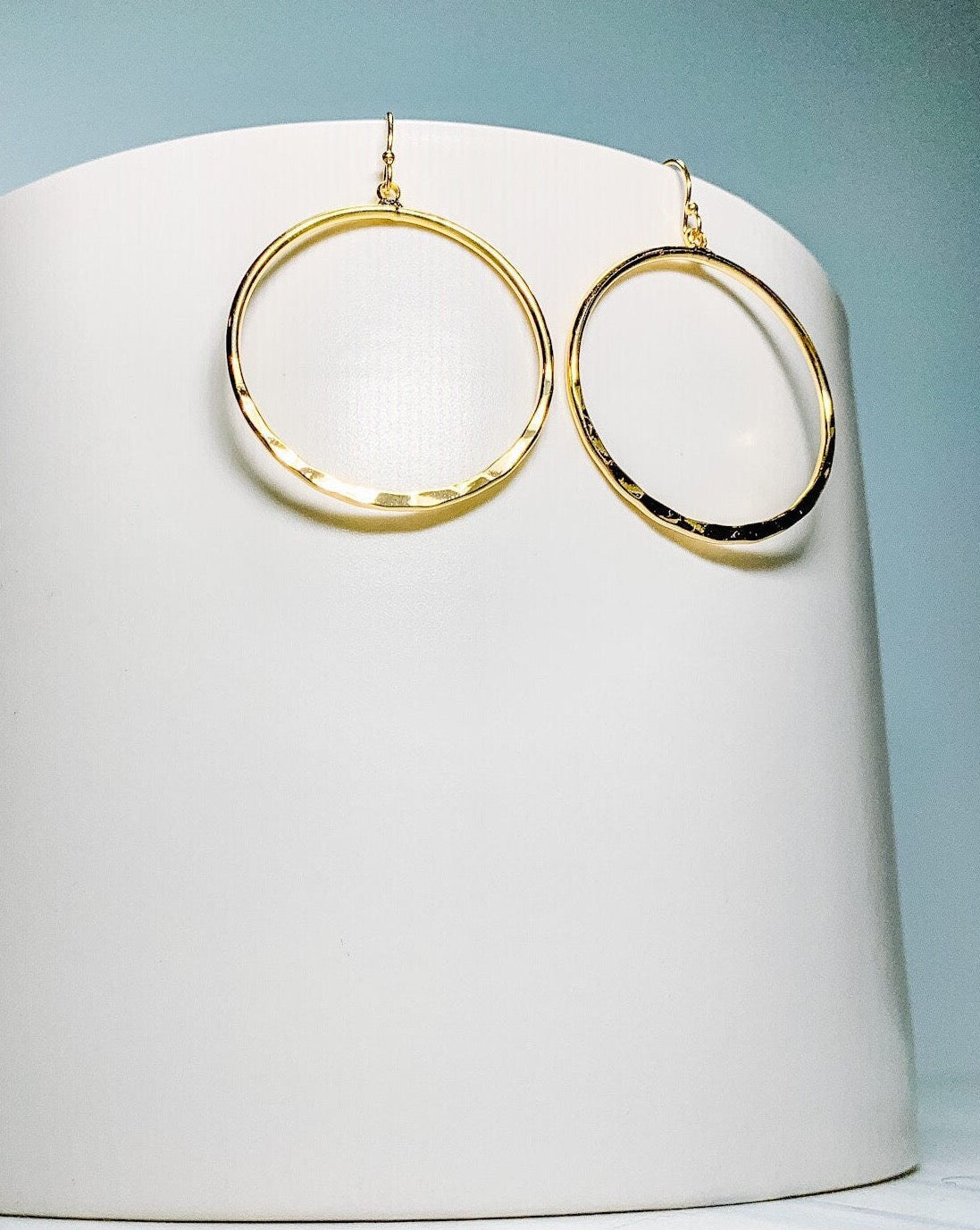 Gold Hammered Hoop Earrings